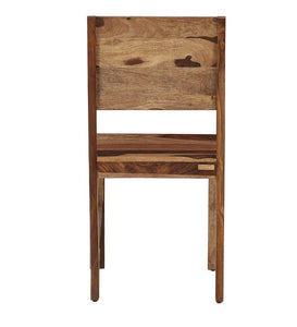 Detec™ Solid Wood Dining Chairs (Set Of 2) In Rustic Teak Finish