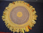 Load image into Gallery viewer, Detec™ Circular Jute 90 x 90 rugs - Beige and Yellow Color
