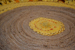 Load image into Gallery viewer, Detec™ Circular Jute 90 x 90 rugs - Beige and Yellow Color
