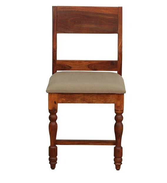 Detec™ Solid Wood Upholstered Dining Chair In Honey Oak Finish