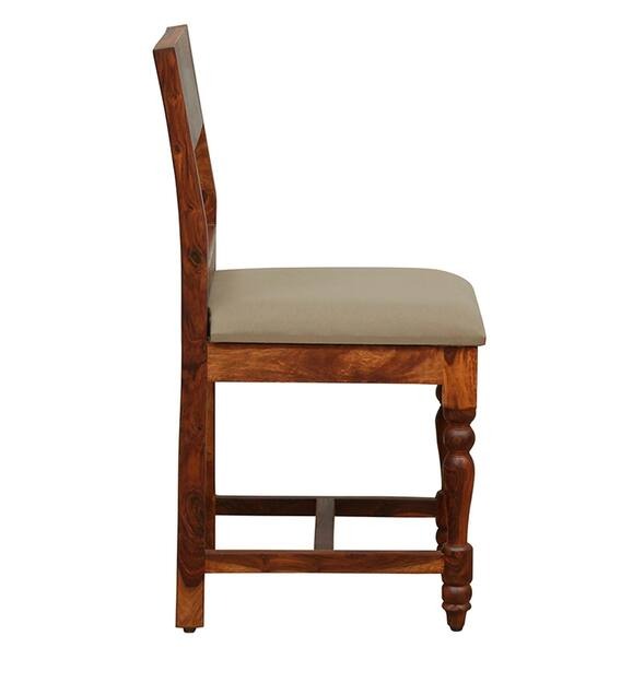 Detec™ Solid Wood Upholstered Dining Chair In Honey Oak Finish