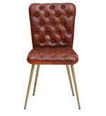 Load image into Gallery viewer, Detec™ Dining Chair In Chestnut &amp; Antique Brass Finish
