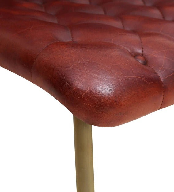 Detec™ Dining Chair In Chestnut & Antique Brass Finish
