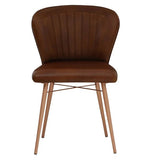 गैलरी व्यूवर में इमेज लोड करें, Detec™ Dining Chair With Leather Upholstery In Antique Copper Matte Finish
