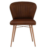 Load image into Gallery viewer, Detec™ Dining Chair With Leather Upholstery In Antique Copper Matte Finish
