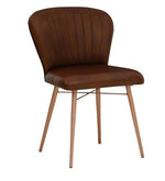 Load image into Gallery viewer, Detec™ Dining Chair With Leather Upholstery In Antique Copper Matte Finish
