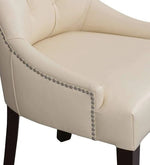 Load image into Gallery viewer, Detec™ Chair in Genuine Leather with Tufted Back in Cream Colour
