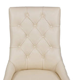 Load image into Gallery viewer, Detec™ Chair in Genuine Leather with Tufted Back in Cream Colour
