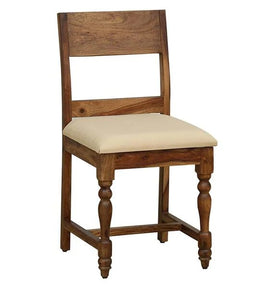 Detec™ Solid Wood Upholstered Dining Chair In Provincial Teak Finish