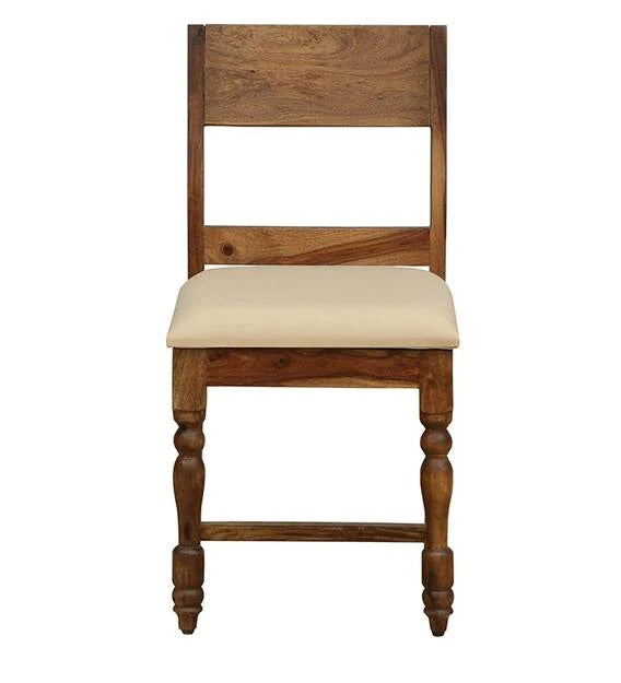 Detec™ Solid Wood Upholstered Dining Chair In Provincial Teak Finish