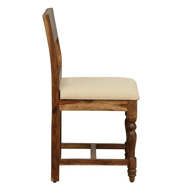 Detec™ Solid Wood Upholstered Dining Chair In Provincial Teak Finish
