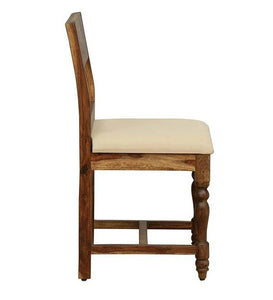Detec™ Solid Wood Upholstered Dining Chair In Provincial Teak Finish