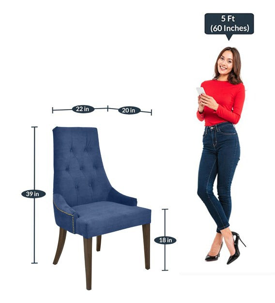 Detec™ Dining Chair In Blue Colour With Fabric