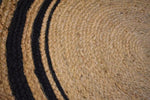 Load image into Gallery viewer, Detec™ Circular Natural Fiber Jute 60 x 60 rugs - Beige &amp; Black Color
