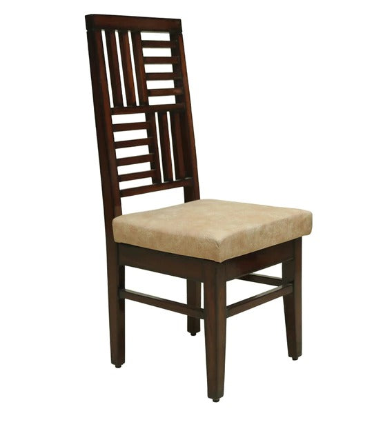 Detec™ Dining Chair In Cream & Walnut Finish