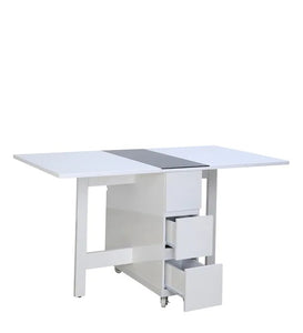 Detec™ Folding 6 Seater Dining Table in White Colour