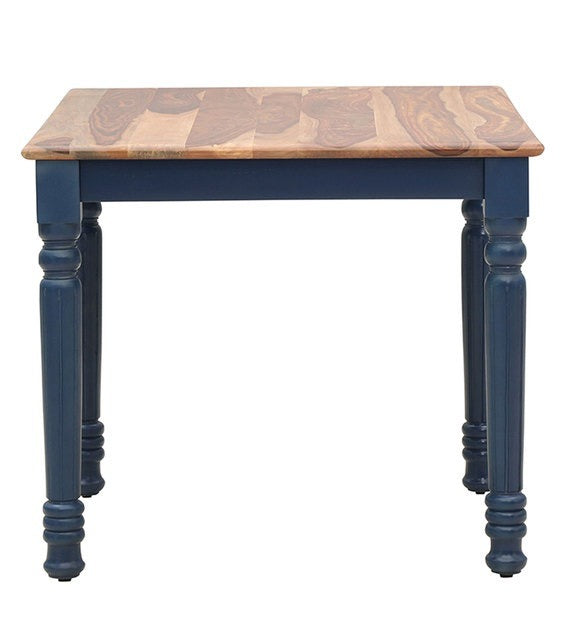 Detec™ Solid Wood 6 Seater Dining Table In Blue & Natural Finish