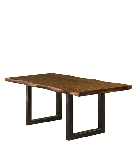 भूरे रंग की बबूल की लकड़ी सामग्री में Detec™ 6 सीटर डाइनिंग टेबल