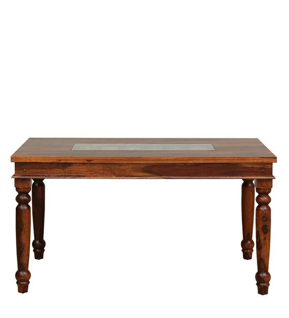 Detec™ Solid Wood 6 Seater Dining Table In Honey Oak Finish