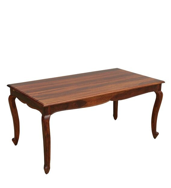 Detec™ Solid Wood 6 Seater Dining Table in Honey Oak Finish