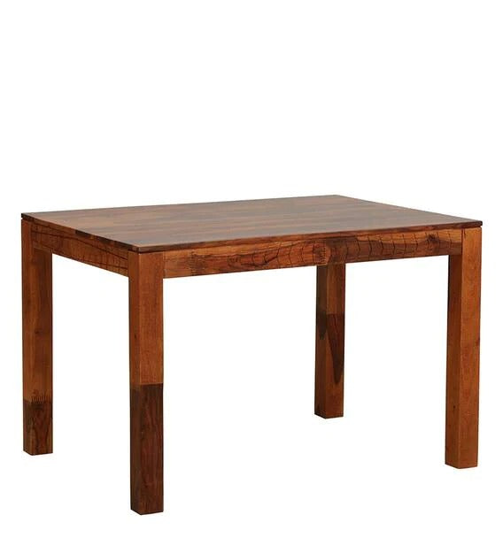 Detec™ Solid Wood 4 Seater Dining Table In Honey Oak Finish
