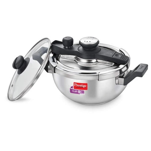 Prestige Clip On Svachh SS Pressure Kadai 3.5 L with Glass lid