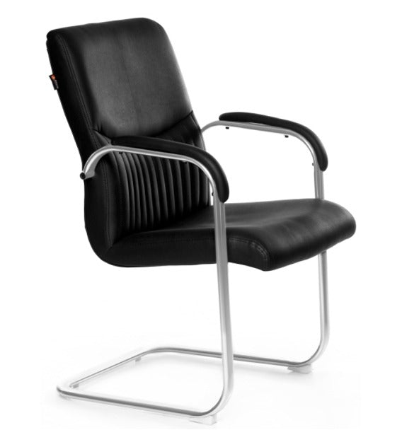 Detec™ Adiko Visitor Chair With Cushioned Arms Rest In Black Color