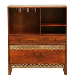 Load image into Gallery viewer, Detec™ Solid Wood Bar Cabinet in Honey Oak Finish

