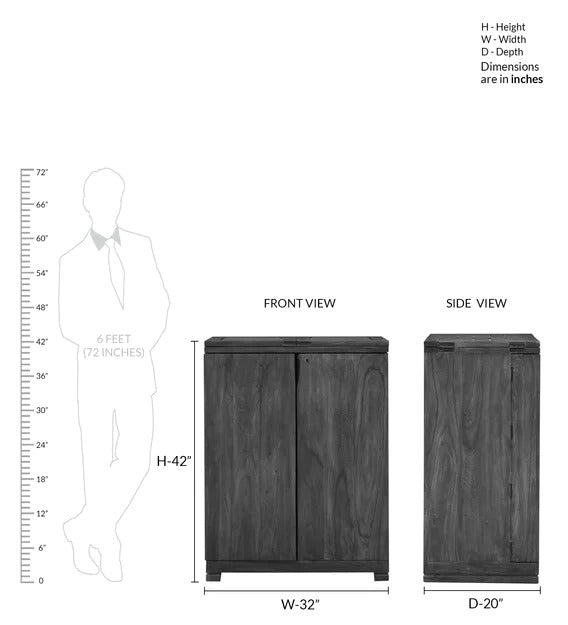 Detec™ Solid Wood Bar Cabinet Sheesham Wood Material