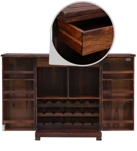 Detec™ Solid Wood Bar Cabinet Sheesham Wood Material