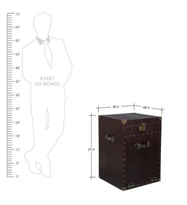 Detec™ Gentleman's Leather Whisky Bar Cabinet in Dark Brown Color