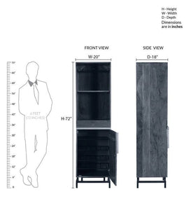 Detec™ Solid Acacia Wood Bar Unit in Natural Acacia Finish