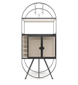 Detec™ Mini Bar Cabinet in Black & White Colour