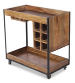Load image into Gallery viewer, Detec™ Bar Trolly in Teak finish
