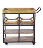 Load image into Gallery viewer, Detec™ Bar Trolly in Teak Finish
