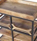 Load image into Gallery viewer, Detec™ Bar Trolly in Teak Finish
