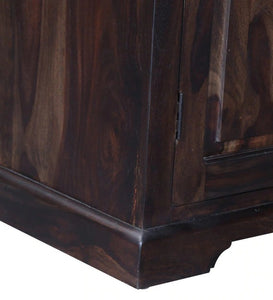 Detec™ Solid Wood Bar Cabinet In Warm Chestnut Finish