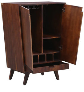 Detec™ Solid Wood Bar Cabinet in Provincial Teak Finish