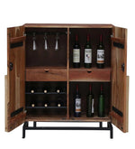 Load image into Gallery viewer, Detec™ Solid Wood Bar Cabinet in Natural Acacia Finish
