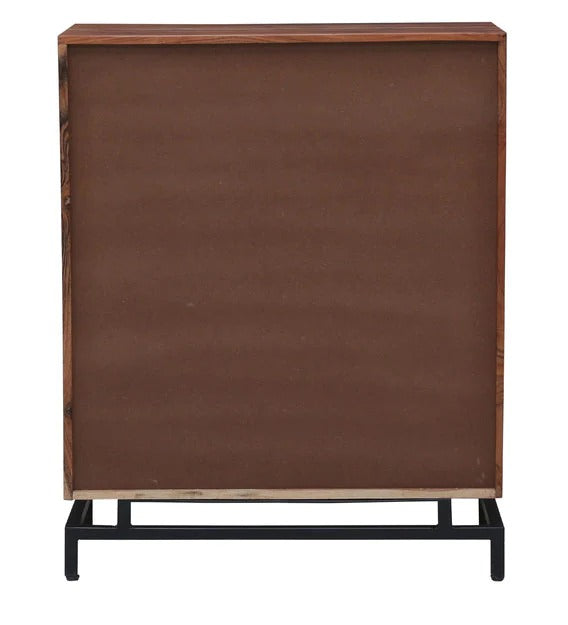 Detec™ Solid Wood Bar Cabinet in Natural Acacia Finish