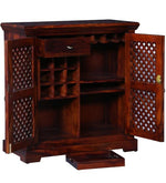 Load image into Gallery viewer, Detec™ Solid Wood Modern Bar Cabinet In Honey Oak Finish
