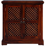 Load image into Gallery viewer, Detec™ Solid Wood Modern Bar Cabinet In Honey Oak Finish
