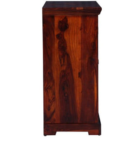 Detec™ Solid Wood Modern Bar Cabinet In Honey Oak Finish