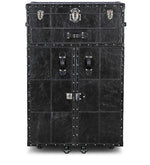 Load image into Gallery viewer, Detec™ Leather Bar Cabinet on Wheels in Black Colour
