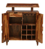 Load image into Gallery viewer, Detec™ Solid Wood Bar Cabinet In Rustic Teak Finish
