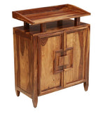 Load image into Gallery viewer, Detec™ Solid Wood Bar Cabinet In Rustic Teak Finish

