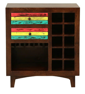 Detec™ Solid Wood Bar Cabinet in Multi Colour