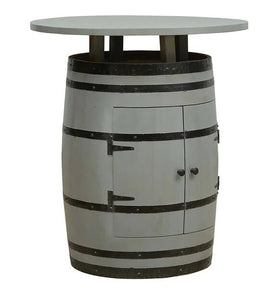 Detec™ Solid Wood Bar Cabinet In Grey & Natural Colour