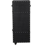 Load image into Gallery viewer, Detec™ Leather Trunk Bar Cabinet on Wheels in Black Colour
