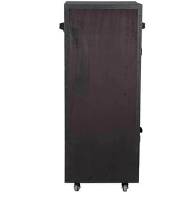 Detec™ Leather Trunk Bar Cabinet on Wheels in Black Colour